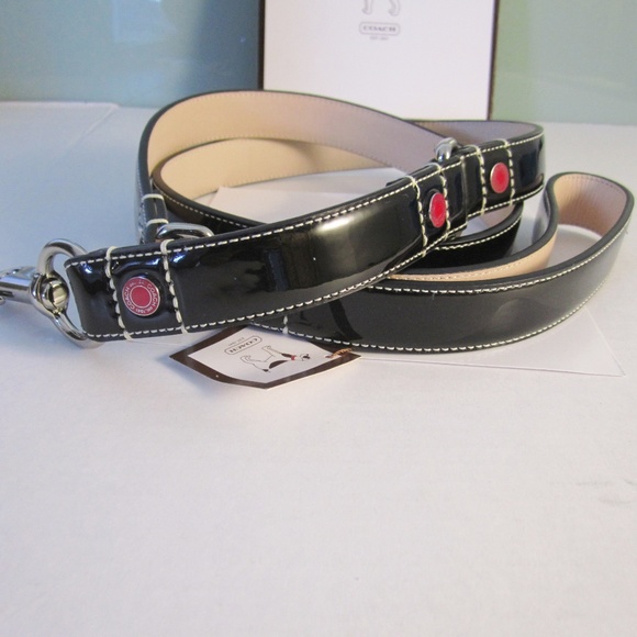 Rare Coach Dog Leash Patent Leather Grommets NWT - Picture 4 of 7